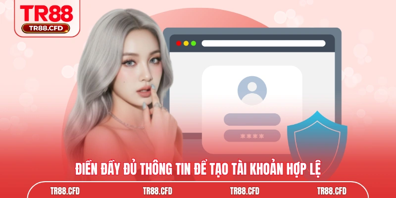 Điền đầy đủ thông tin để tạo tài khoản hợp lệ